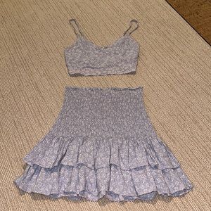 Garage Skirt and Cropped Top Set Floral